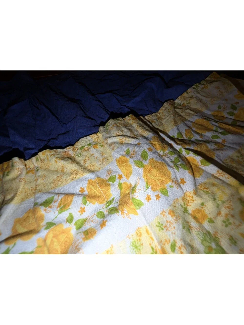 Vintage Blue and Yellow Floral Apron